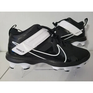 Nike Force Trout 7 Pro MCS Black White Baseball Cleats Men's Size 12 Brand New